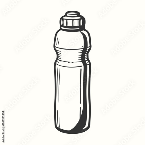 Gym Water Bottle Silhouette for Workout Tracking and Athletic Training Apps