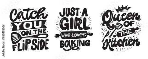 Funny hand drawn doodle lettering quote about cooking and kitchen. Lettering for t-shirt design, mug print, bag print, clothes fashion. 100% hand drawn vector image.
