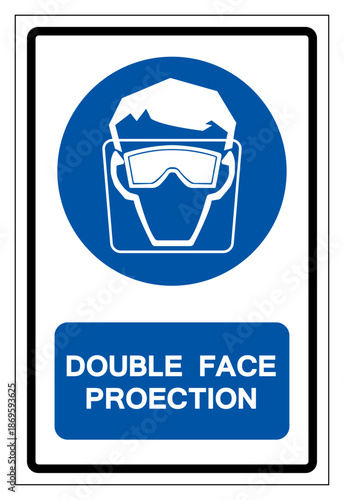 Double Face Protection Symbol Sign ,Vector Illustration, Isolate On White Background Label.EPS10