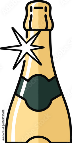 Champagne bottle popping with cork explosion