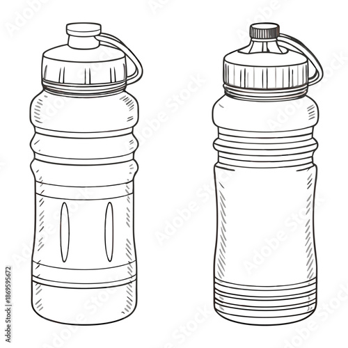 Gym Workout Water Bottle Icon Design for Athletic Training and Exercise
