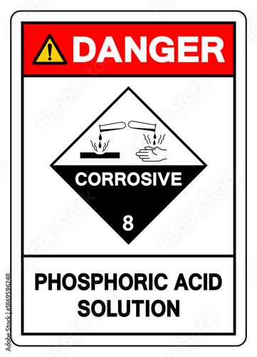 Danger Phosphoric Acid Solution Symbol Sign, Vector Illustration, Isolate On White Background, Label.EPS10