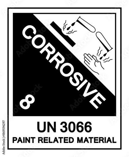 Paint Related Material UN 3066 Symbol Sign, Vector Illustration, Isolate On White Background Label. EPS10