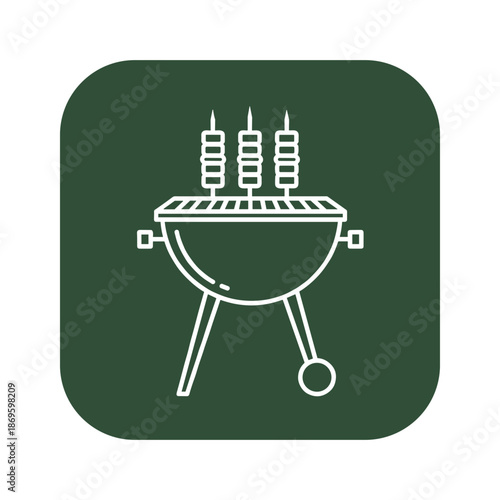 Outdoor grilling icon Vector