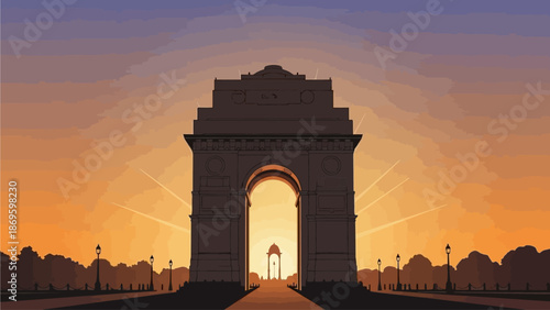India gate abstract vector illustration design