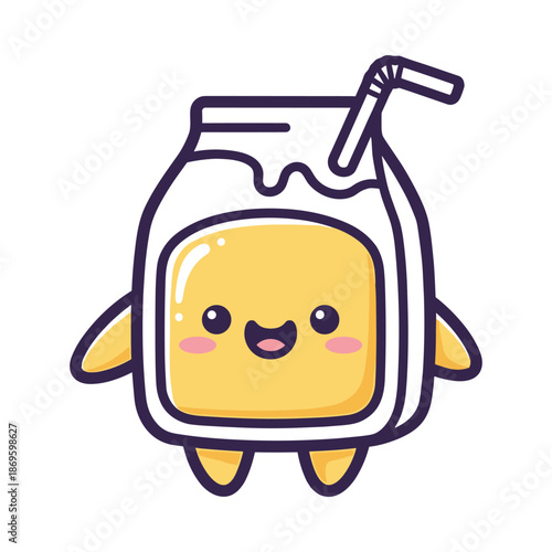 Cute Cartoon Milkshake Character Illustration