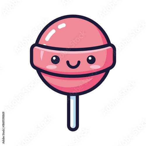 Pink Lollipop Cartoon Character Illustration