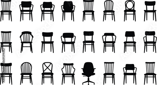 Chair silhouettes, furniture design, ergonomic seating, modern chairs, vintage styles, interior decor, minimalist furniture, office seating, wooden chairs, stylish silhouettes
