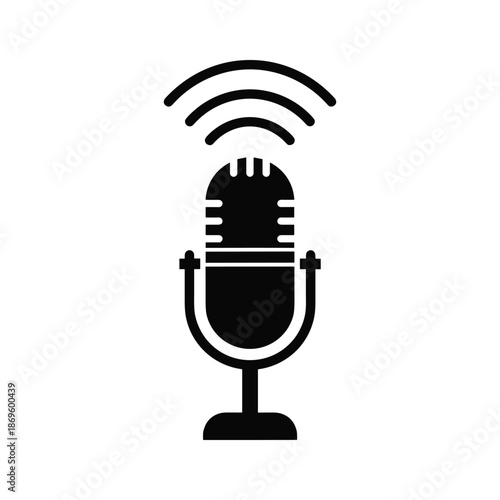 Microphone broadcasting audio Vector
