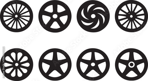  Wheel & Turbine Icon Set.