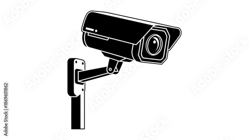 Modern outdoor CCTV security camera icon silhouette.
