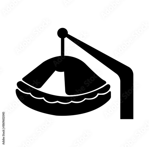life Raft Black Icon, Vector Illustration, Isolate On White Background Label.EPS10