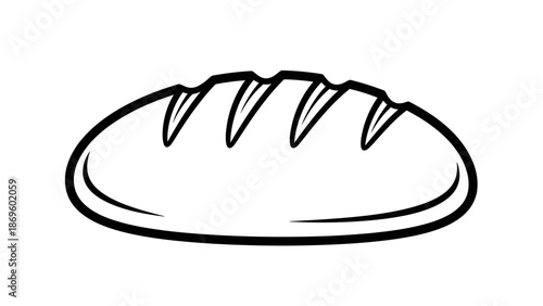 French bread loaf or baguette outline icon.