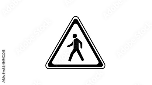 edestrian crossing warning sign icon isolated.