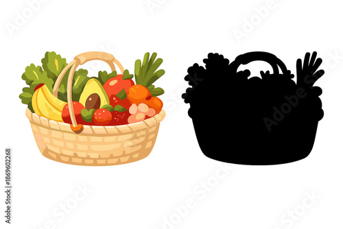 A basket full of fresh fruits and vegetables