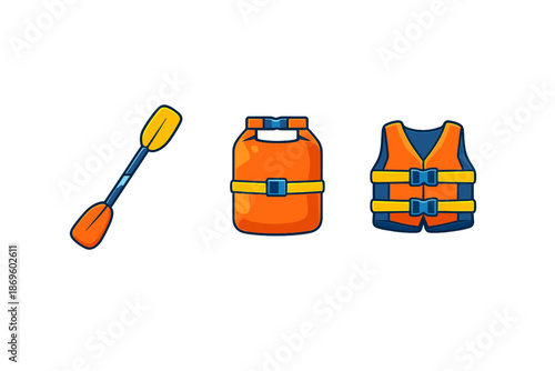 Water Sports Equipment Icons