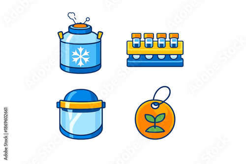 Collection of scientific and laboratory icons
