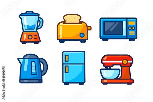 Kitchen Appliances Icon Set