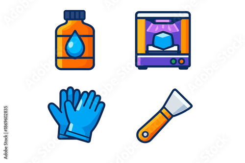 3D Printing Accessories and Equipment Icons
