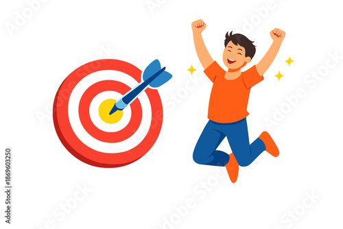 Person jumping for joy after hitting a target