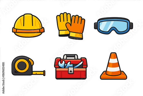 Construction Safety and Tools Icons