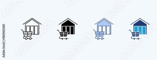 Supermarket Multiple Icon Illustration Vector