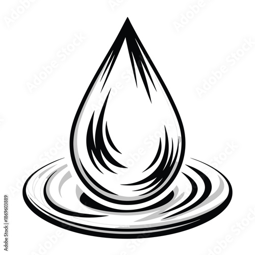 Elegant Water Drop Vector Icon for Spa and Wellness Center Logo Design