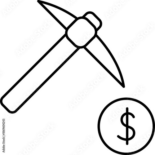 Coin mining icon. Cryptocurrency icon