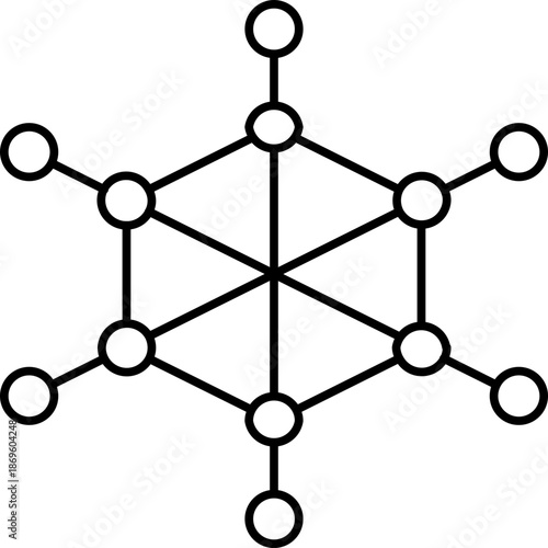 Decentralization line icon