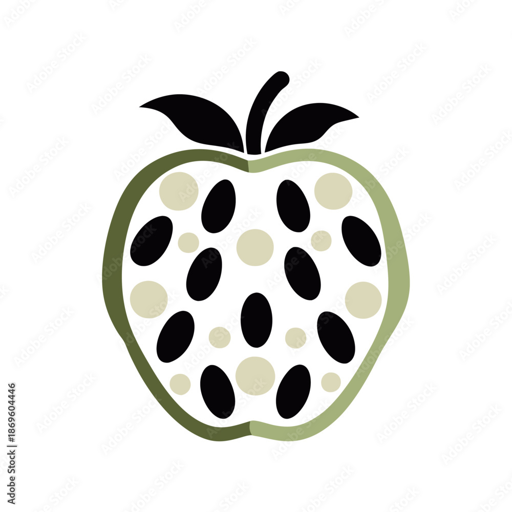 Fototapeta premium Cherimoya flat illustration vector image 