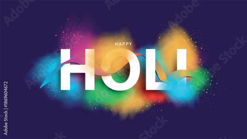 Happy Holi Indian festival of colours background design. Vector illustration.