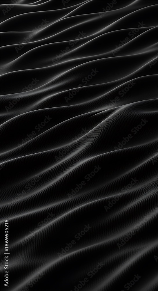 Fototapeta premium Abstract dark surface with flowing wavy lines and subtle light gradients.