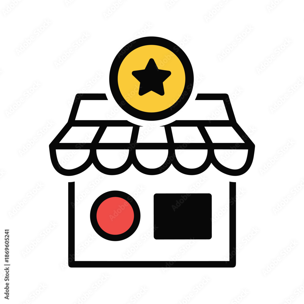 Obraz premium Small shop with star rating Vector