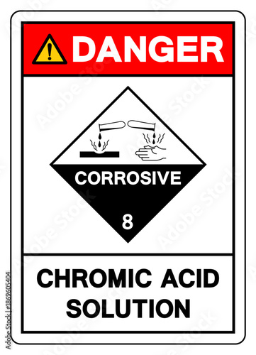 Danger Chromic Acid Solution Symbol Sign, Vector Illustration, Isolate On White Background, Label.EPS10
