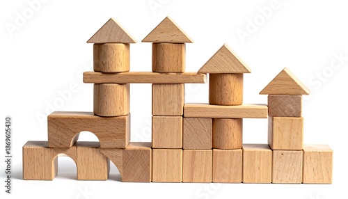 Wooden blocks castle