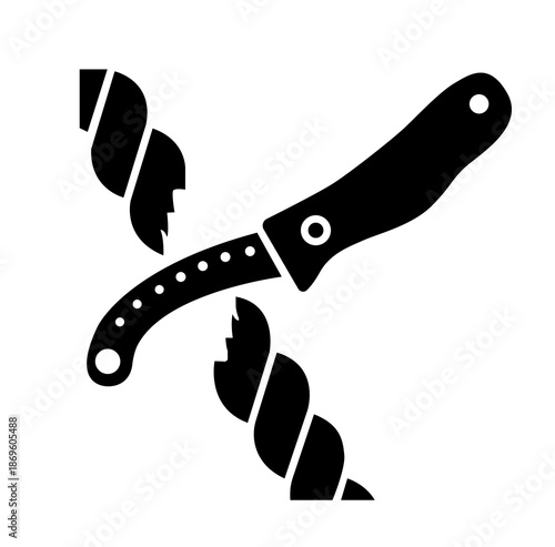 Liferaft knife Black Icon, Vector Illustration, Isolate On White Background Label.EPS10
