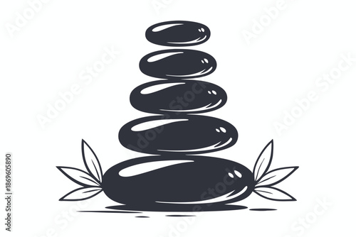 Zen Stone Stack Icon for Spa Wellness and Relaxation Therapy Vector Illustration