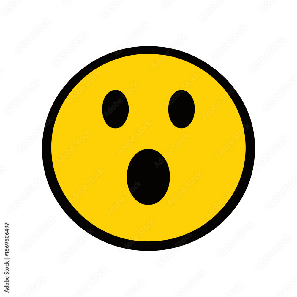 Fototapeta premium surprised face sticker vector on a white background Colored vector sticker on a white background