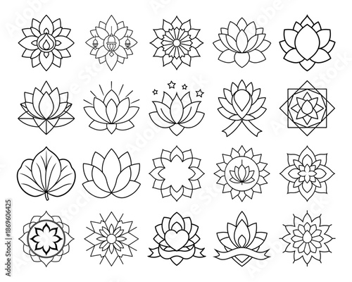 Kitchen Utensils and Food Icon Set for Coloring Page, Simple Culinary Line Art Illustration