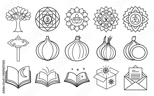 Medical Health and Hospital Care Icon Set for Coloring Pages Featuring Healthcare Equipment in Clean Line Art