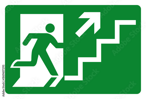 Exit Up Stair Symbol Sign, Vector Illustration, Isolate On White Background Label.EPS10