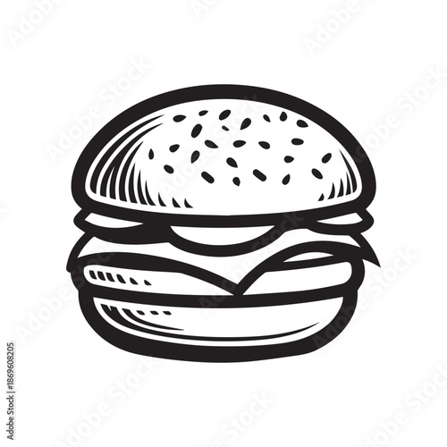  Burger Food icon white background vector design.