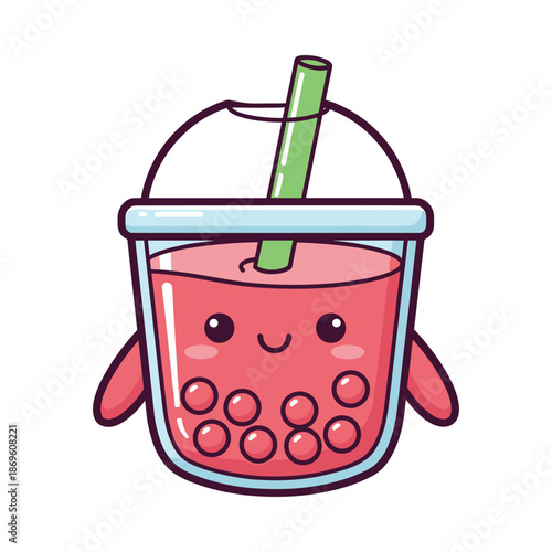 Cartoon Bubble Tea Illustration