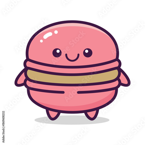 Cute Cartoon Macaron Character Illustration