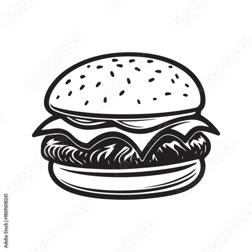  Burger Food icon white background vector design.