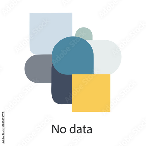 Abstract geometric shapes with a no data message isolated on white background, Vector, illustration