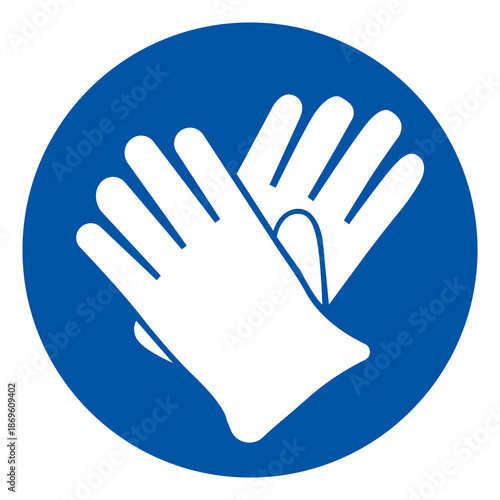 Wear Rubber Gloves Protection Symbol Sign ,Vector Illustration, Isolate On White Background Label.EPS10