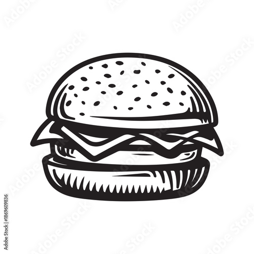  Burger Food icon white background vector design.