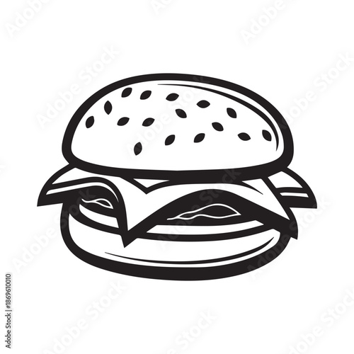  Burger Food icon white background vector design.