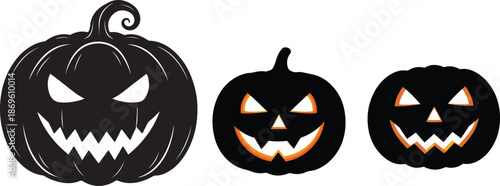 Pumpkin vector silhouettes Big collection.eps
